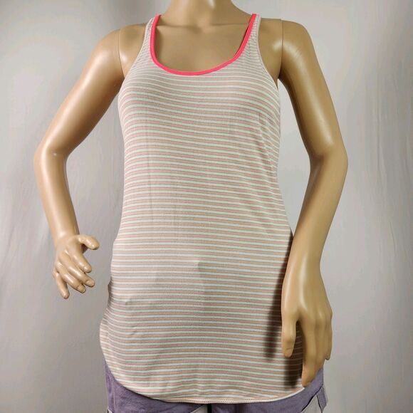 Lululemon What The Sport Singlet Tank Womens 2 (Measured) Stripe Racerback - Picture 1 of 4